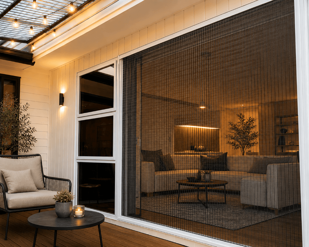 Patio Perfection white frame fly screen